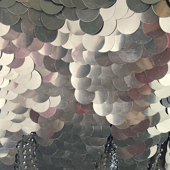 Swee Lo black silk dress top with sequins and beading - Picture 7 of 10